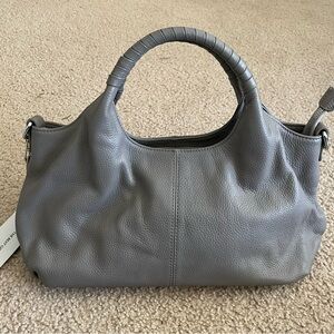 NWT Iswee Gray Grey Leather Satchel Purse